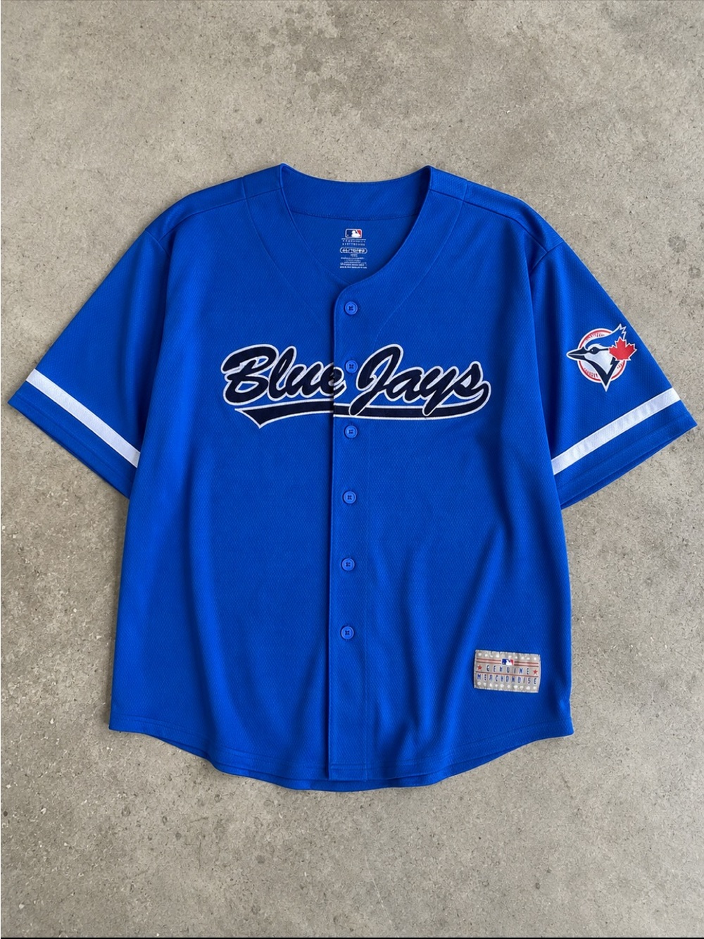 Toronto Blue Jays MLB Genuine Merchandise Baseball Jersey Blue Button Front XL